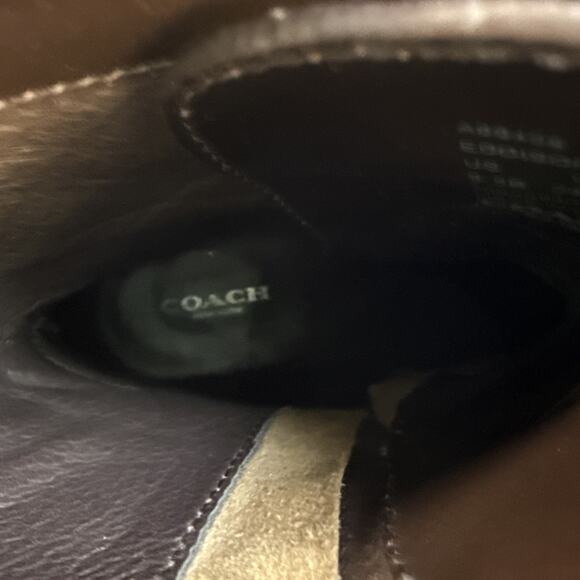 Coach Womens Edison Leather Boots Chestnut Brown sz 9.5 B Side Zipper VG Used - Picture 11 of 14